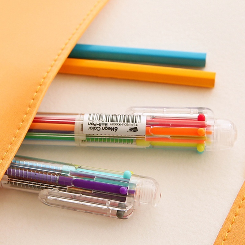 10ชิ้นใสการ์ตูนปากกาลูกลื่นสร้างสรรค์น่ารักที่มีสีสันหมุนอุปกรณ์โรงเรียนและอุปกรณ์สํานักงาน