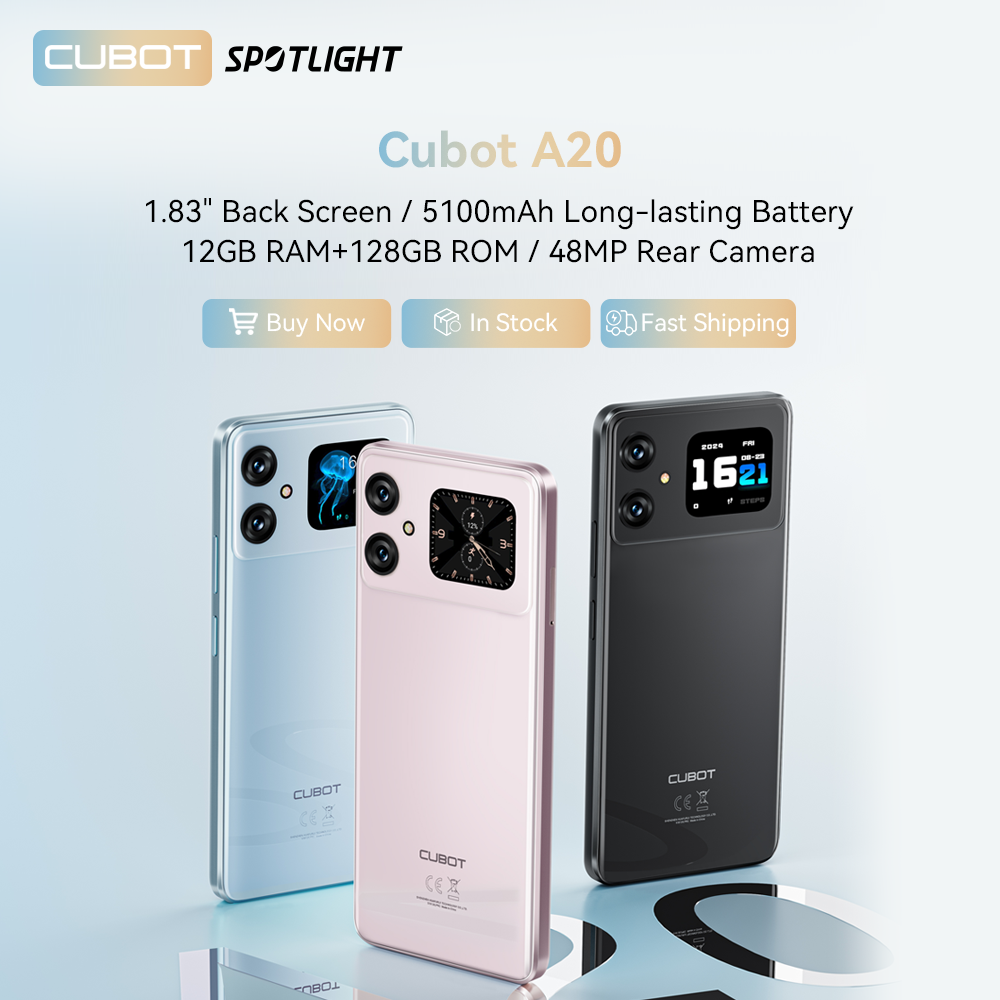 Cubot A20-teléfono inteligente 4G, Android 14, 12GB(4GB + 8GB extendidos) + 128GB, 90Hz, pantalla HD de 6.745 pulgadas, identificación facial, 5100mAh, estreno mundial