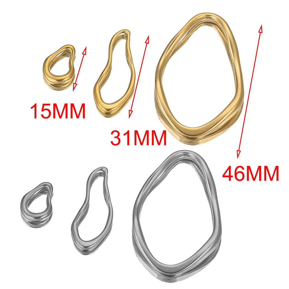 Conectores de acero inoxidable para fabricación de joyas, pendientes de bisel Irregular, dijes, suministros de joyería, piezas, hallazgos Diy, 5 uds.
