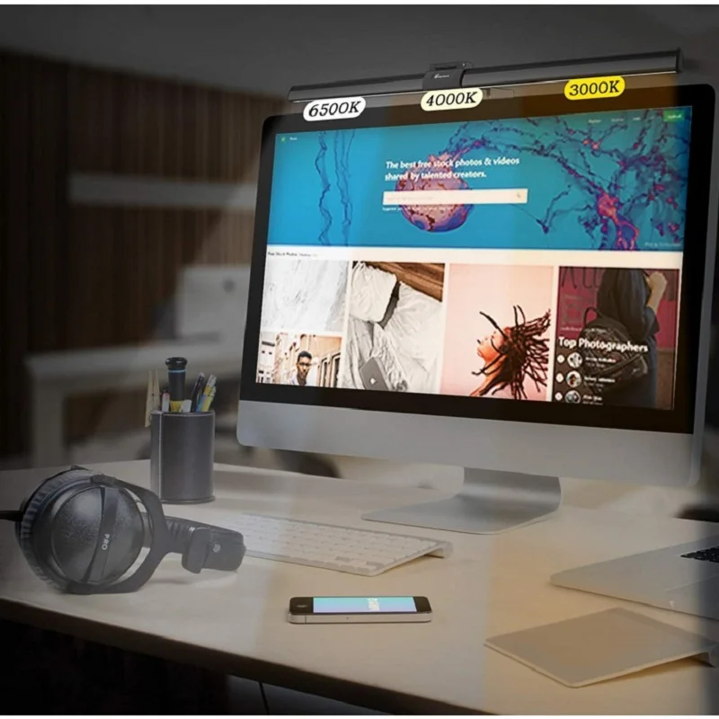 Computer Monitor Screen Light Bar LED Desk Lamp Monitor Light Bar Eye-Care Stepless Dimming Lighting Table Lamp for Work Gaming