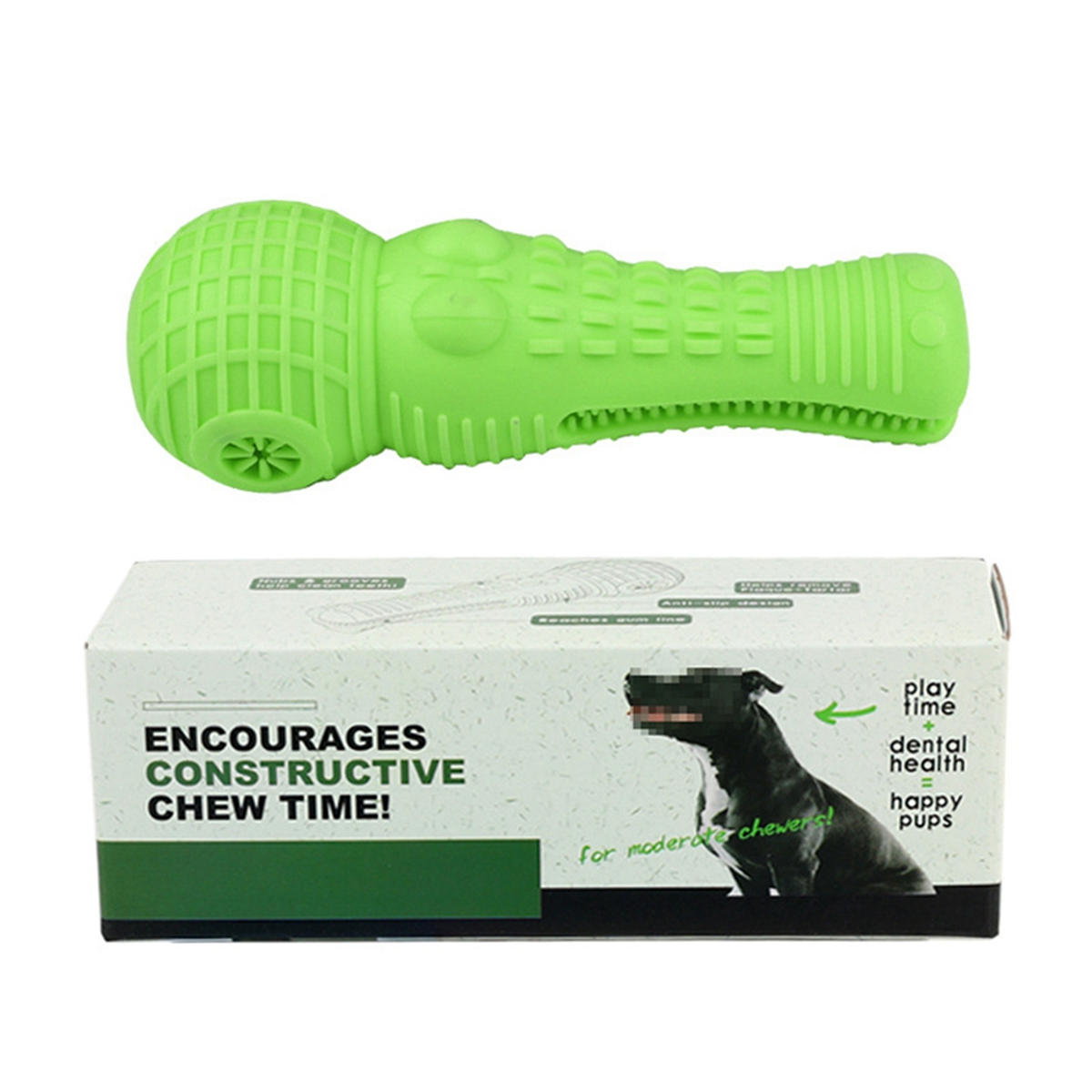 BABQ Juguete para Perros Rollo Simulación Cocodrilo Molar Stick Cepillo de Dientes para Perros Limpieza de Dientes Vocales Verde