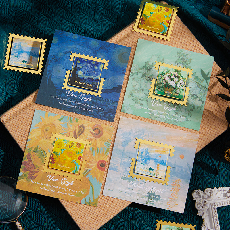 1 PC ヴィンテージ絵画ゴールデンメタルブックマーク正方形波状ボーダー形状作家教師友人本愛好家への感謝のギフト