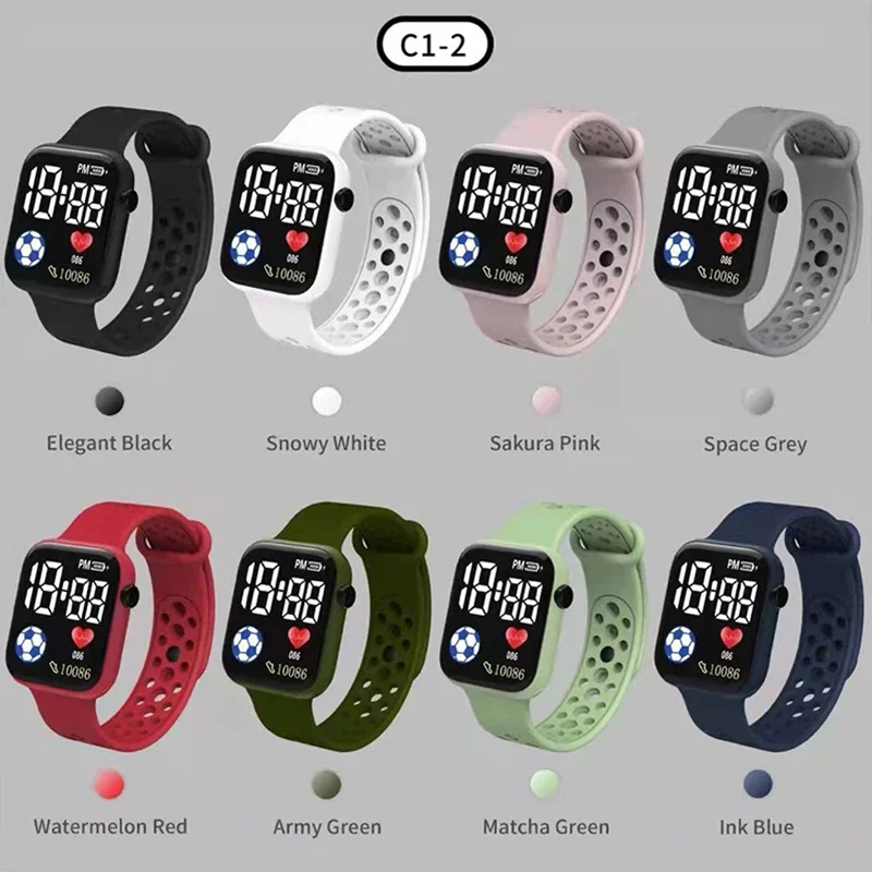 Futebol crianças relógios esportes led relógio digital para meninos e meninas pulseira de silicone estudante crianças relógio de pulso eletrônico