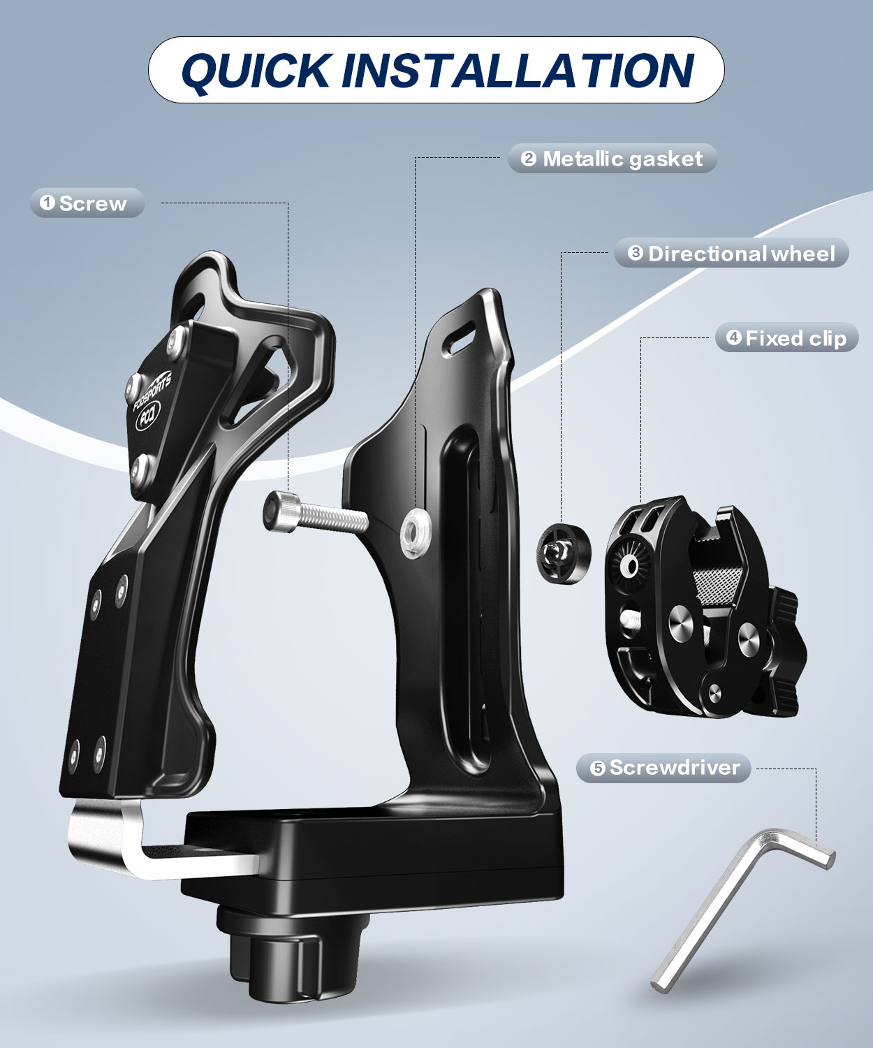 Fodsports Motorcycle Cup Holder Upgraded ATV Water Cup Holder Bicycle Bottle Holder 360° Rotatable Adjustable Motorcycle Supplie