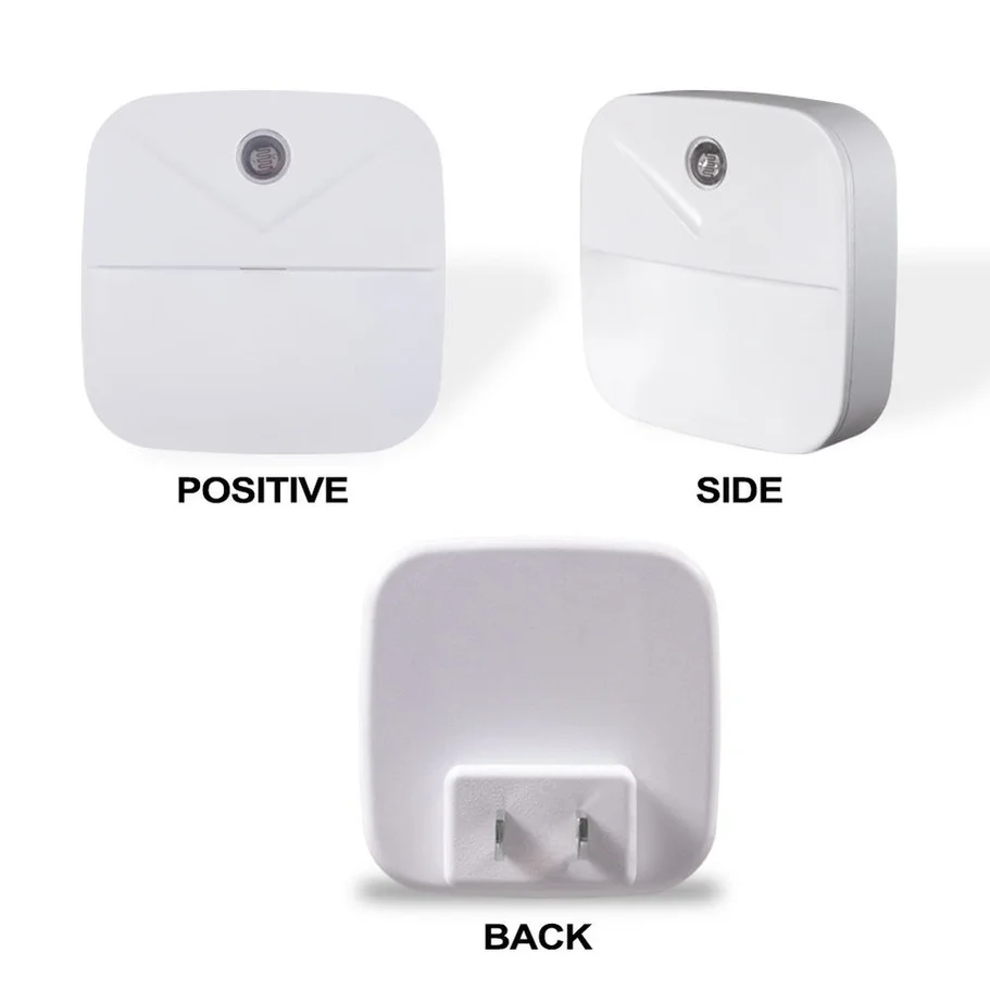 Luz LED nocturna con Sensor de enchufe europeo, lámpara nocturna con detección de luz, cambia automáticamente o apagado para decoración de cabecera de dormitorio de bebé