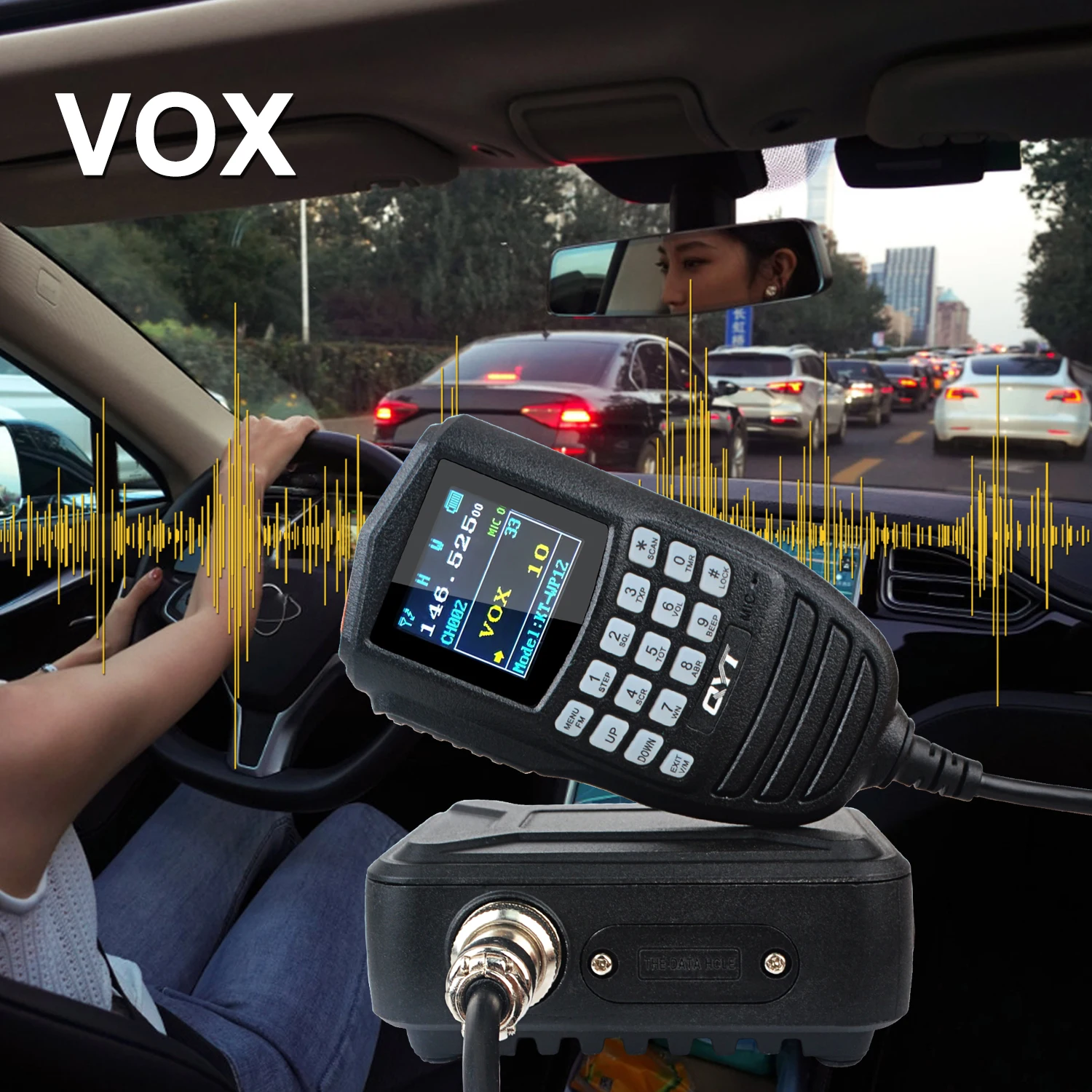 QYT KT-WP12 Walkie Talkie VHF UHF 70CM 2M 200Ch 25W Dual Band Mini Radio Amatorskie Mobilne FM z Funkcją VOX, Scramblerem i Mikrofonem Ręcznym