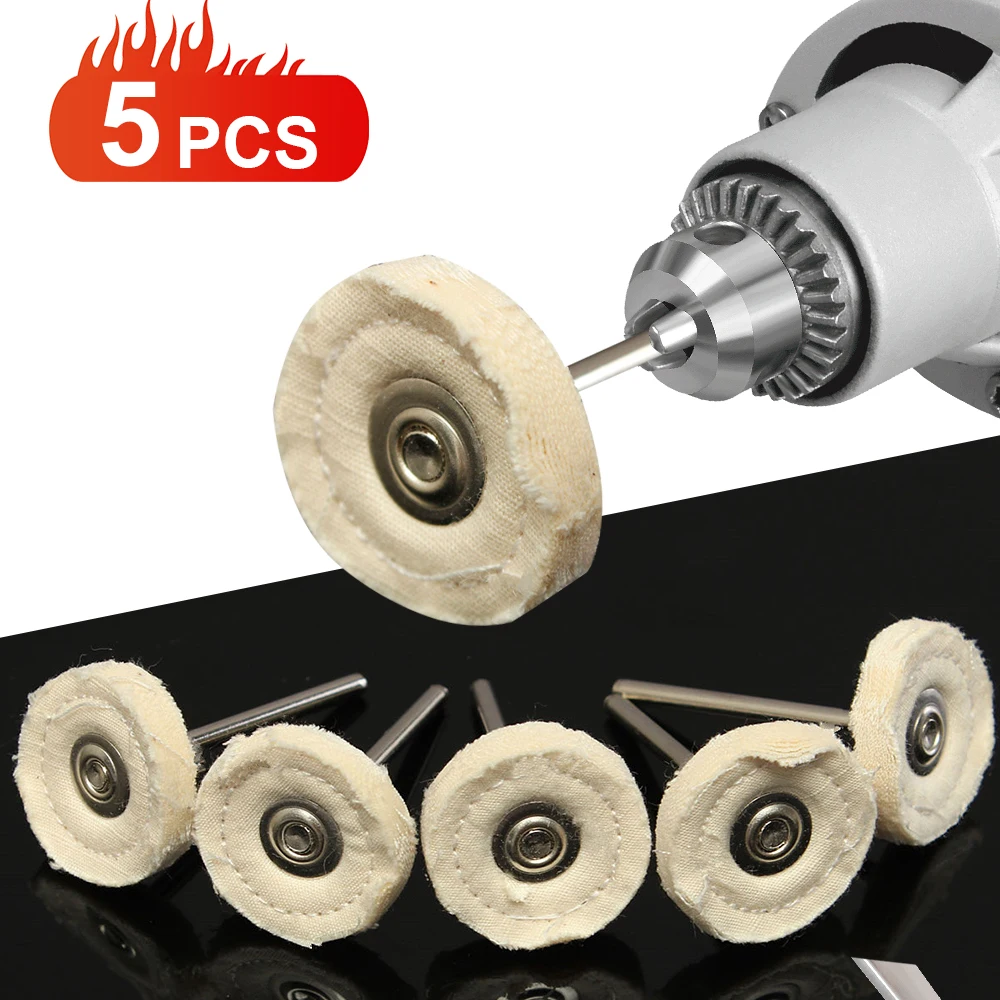 5pcs 25MM Cloth Polishing Wheel Buffer Pad Cotton Abrasive Tool Jewelry Polishing Wheel Buffing Pad for Buff Dremel Accessory