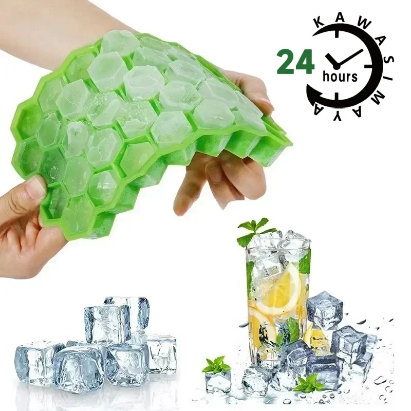 Stampo per cubetti di ghiaccio Stampo per cubetti di ghiaccio in silicone riutilizzabile Macchina per gelato senza BPA con coperchi Stampo per ghiaccioli fai da te Vassoi per cubetti di ghiaccio