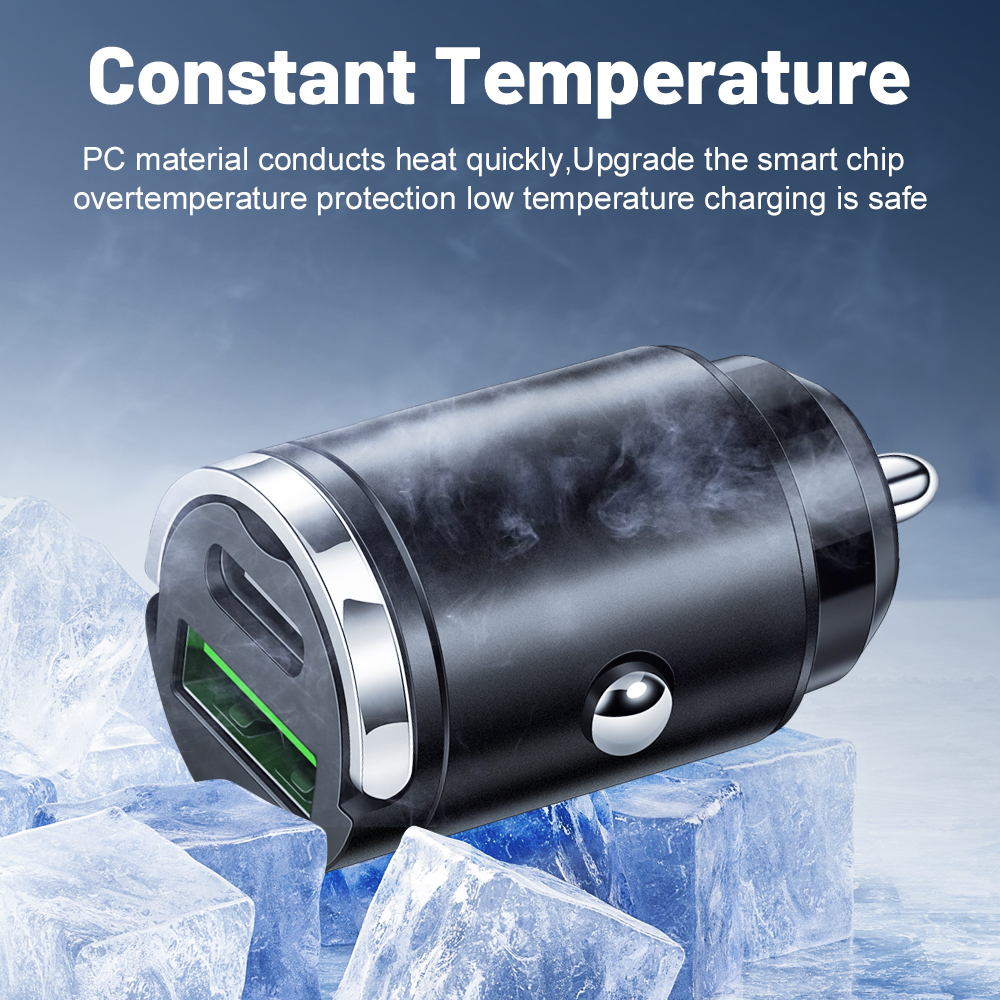 100W Mini Pull Ring Car Charger Dual USB Fast Chargingfor iPhone Xiaomi Samsung QC 3.0 Phone convenient Charger Adapter