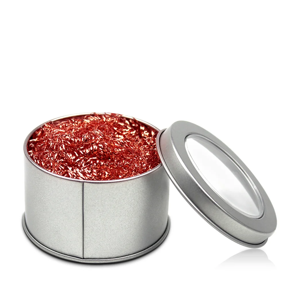 Bola de limpieza para desoldar, soldador, filtro de malla, punta de boquilla de limpieza, bola limpiadora de alambre de cobre, caja de escoria de Metal, bola limpia
