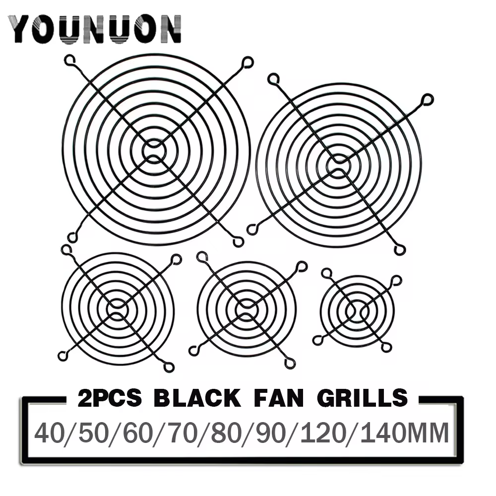 2 pçs 60mm 80mm 90mm 92mm 120mm 140mm grelhas de ventilador malha de metal guarda dedo rede protetora ventilador grill computador caso ventilador grill