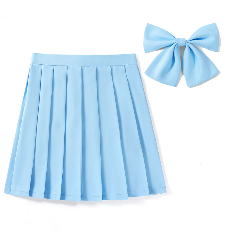 XS- 5XL 하이 웨스트 스커트 Bowtie 숙녀 여름 여성 라인 하라주쿠 한국어 블랙 미니 플리츠 스커트 학교 소녀 유니폼