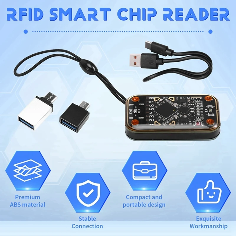 Chameleon Ultra Contactless Smart Card Emulator RFID Smart Chip Reader+3Xuid Keychain Compliant To NFC Read Writer