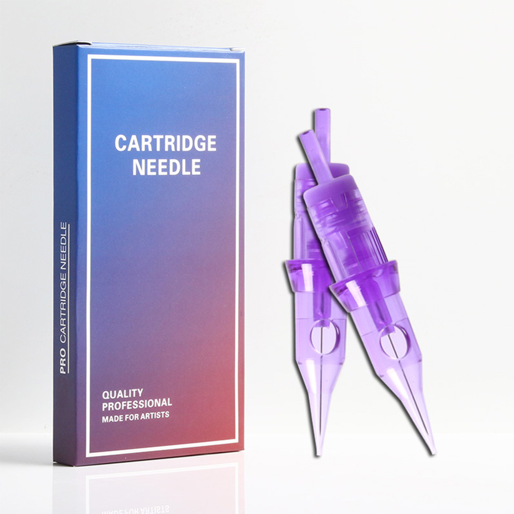 10 unids/caja cartucho de agujas de tatuaje aguja de seguridad esterilizada desechable RS/RL/RM/M1 con membrana para máquinas rotativas de tatuaje