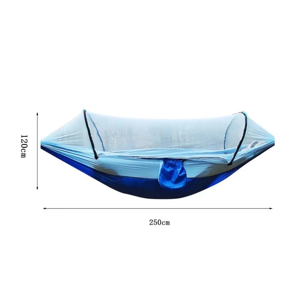Rede de acampamento ao ar livre com mosquiteiro leve pendurado redes de alta resistência pára-quedas tecido pendurado cama net 250x120cm
