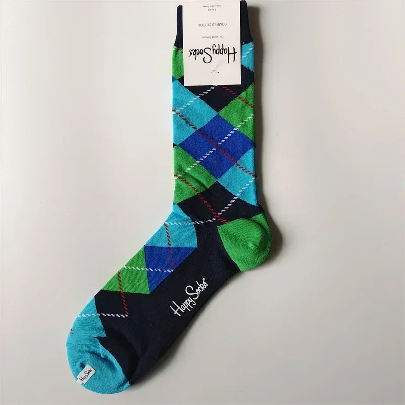 Happy Socks Calcetines deportivos clásicos de algodón para hombre Talla 41-46