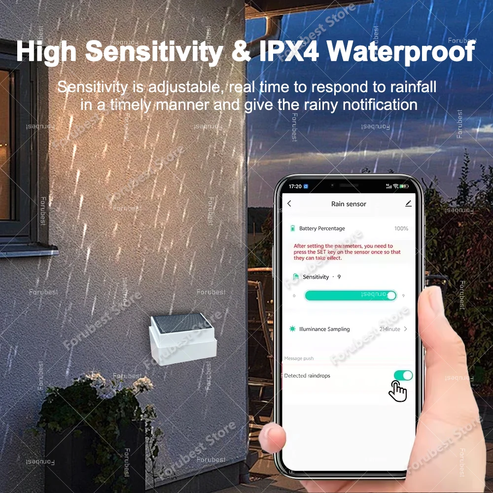 Tuya 2 em 1 zigbee detector de chuva sensor de gota de chuva vazamento de água detecção de chuva, com detecção de leveza para vida inteligente zigbee2mqtt