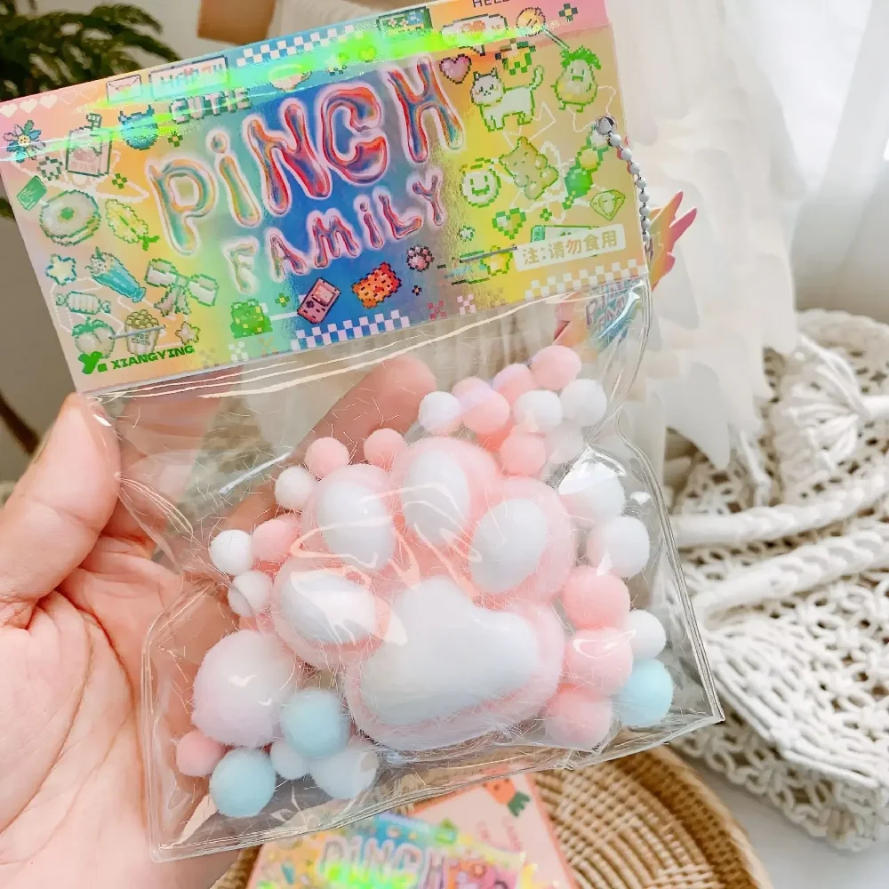 TPR Cat's Paw ขนสัตว์ความเครียดบรรเทา Squishy ของเล่น Fidget ของเล่น Mini Kawaii Plush Cat Paw ซิลิโคนขนาดเล็ก Cat Paw น่ารักสีชมพูแมวเท้า