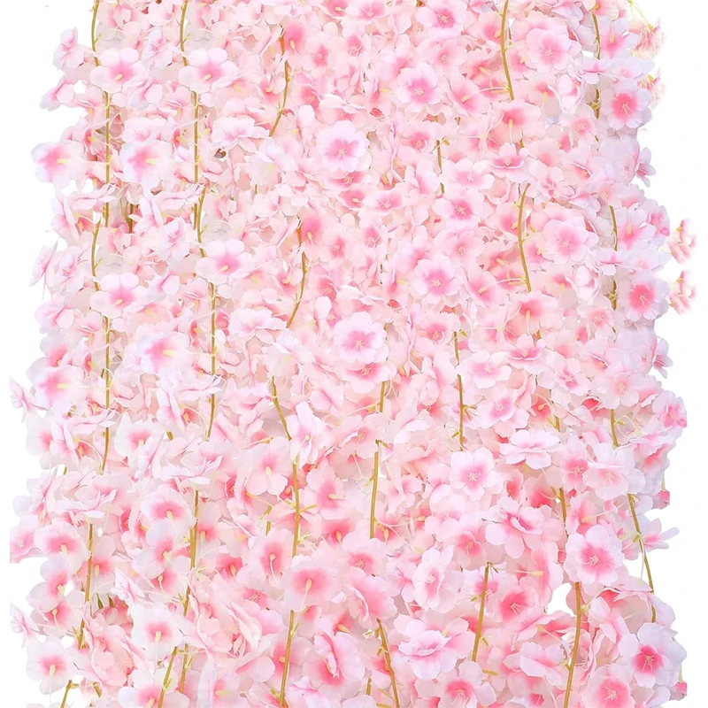 180CM Künstliche Kirschblüten Reben Seide Sakura Blumen Rattan Hängende Girlande Ornamente Hochzeit Party Garten Dekoration