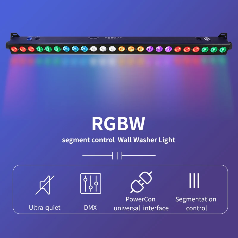 Barre lumineuse murale à LED, 24x12W, RGBW, 4 en 1, ligne DMX, éclairage de scène, fête, mariage, événements