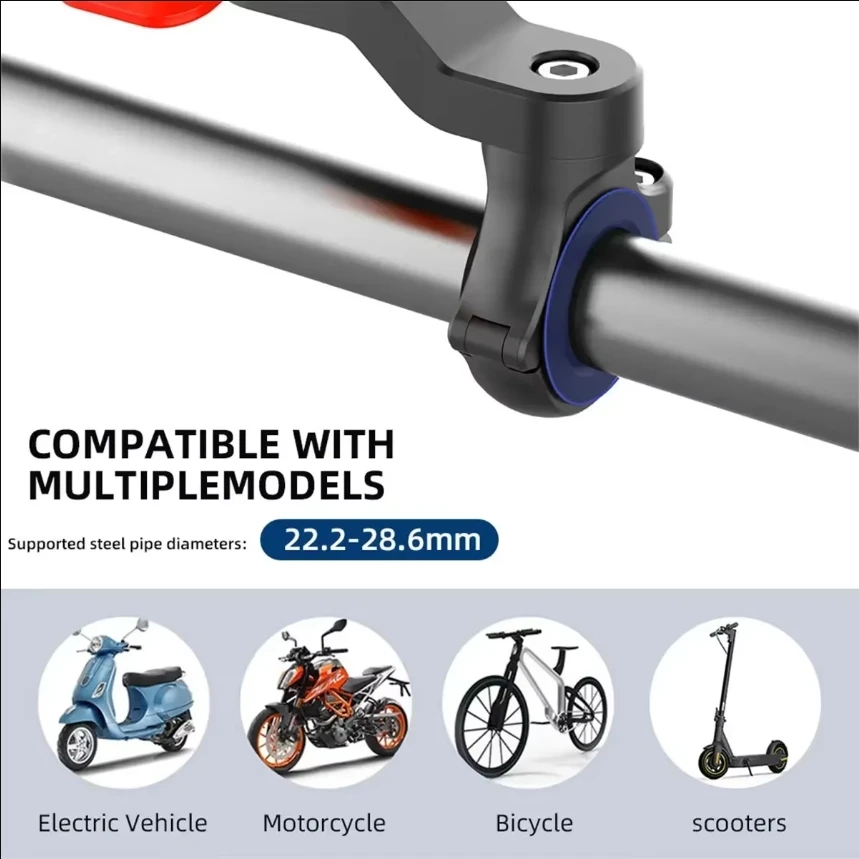 รถจักรยานยนต์ที่วางโทรศัพท์จักรยานขาตั้งจักรยานมือถือ Mount Non-SLIP ขี่จักรยาน,วงเล็บโทรศัพท์การสั่นสะเทือน Damper