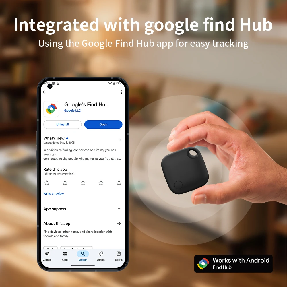 Rastreador de localização RSH via Google's Find Hub App Etiqueta de posicionamento remoto Android Finder Suporte Samsung Pixel Xiaomi VIVO no exterior