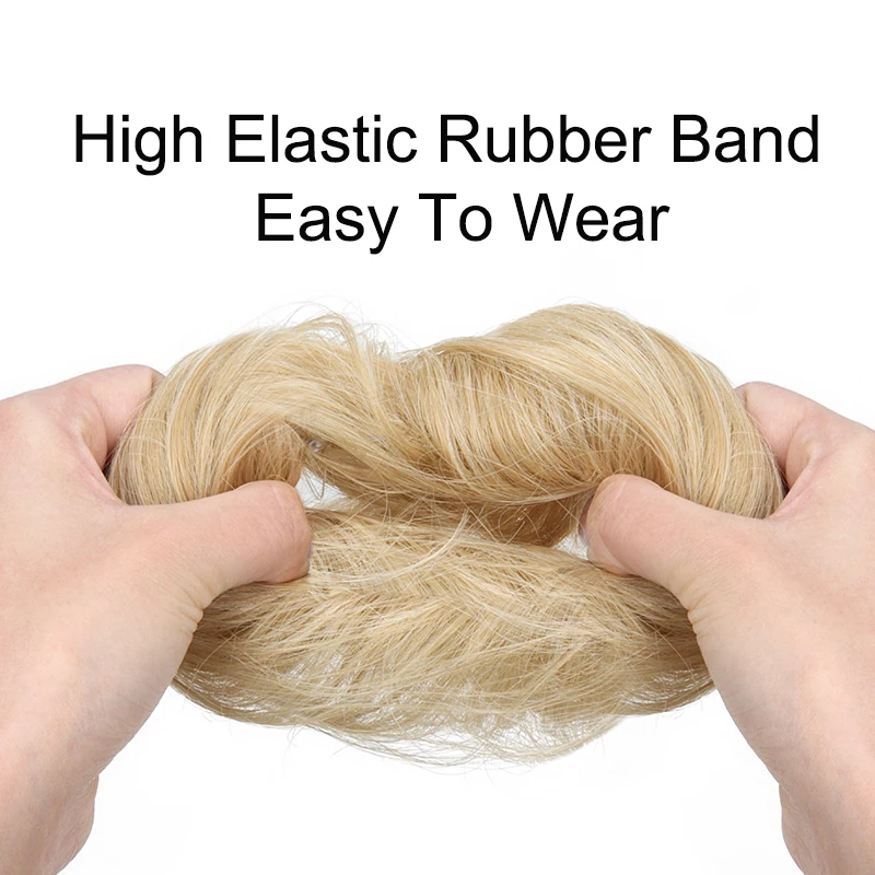 WIGSIN-moño de Donut liso sintético para mujer, postizos elásticos ombré, moño Updo esponjoso y desordenado