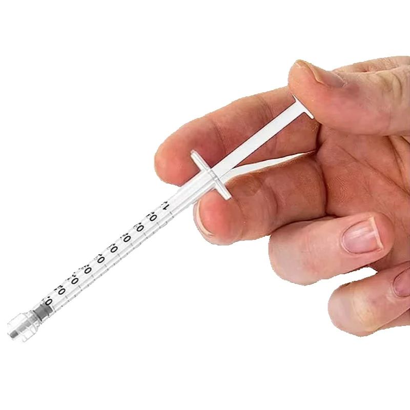 Jeringas desechables Luer Lock de 1 ml/cc, jeringas de plástico esterilizadas envueltas individualmente, para uso en laboratorio, 100 unidades