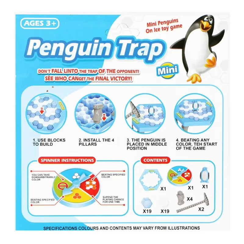 Mini Interactive Indoor Board Game Trap Ice Break Save Penguin Family Entertainment Toy Kids Parent-Child Gift Fun Table Game