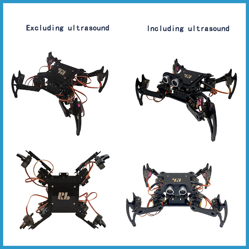 Vapor brinquedo educacional quadruped aranha robô kit para arduino controle remoto sem fio andando rastejando robótica
