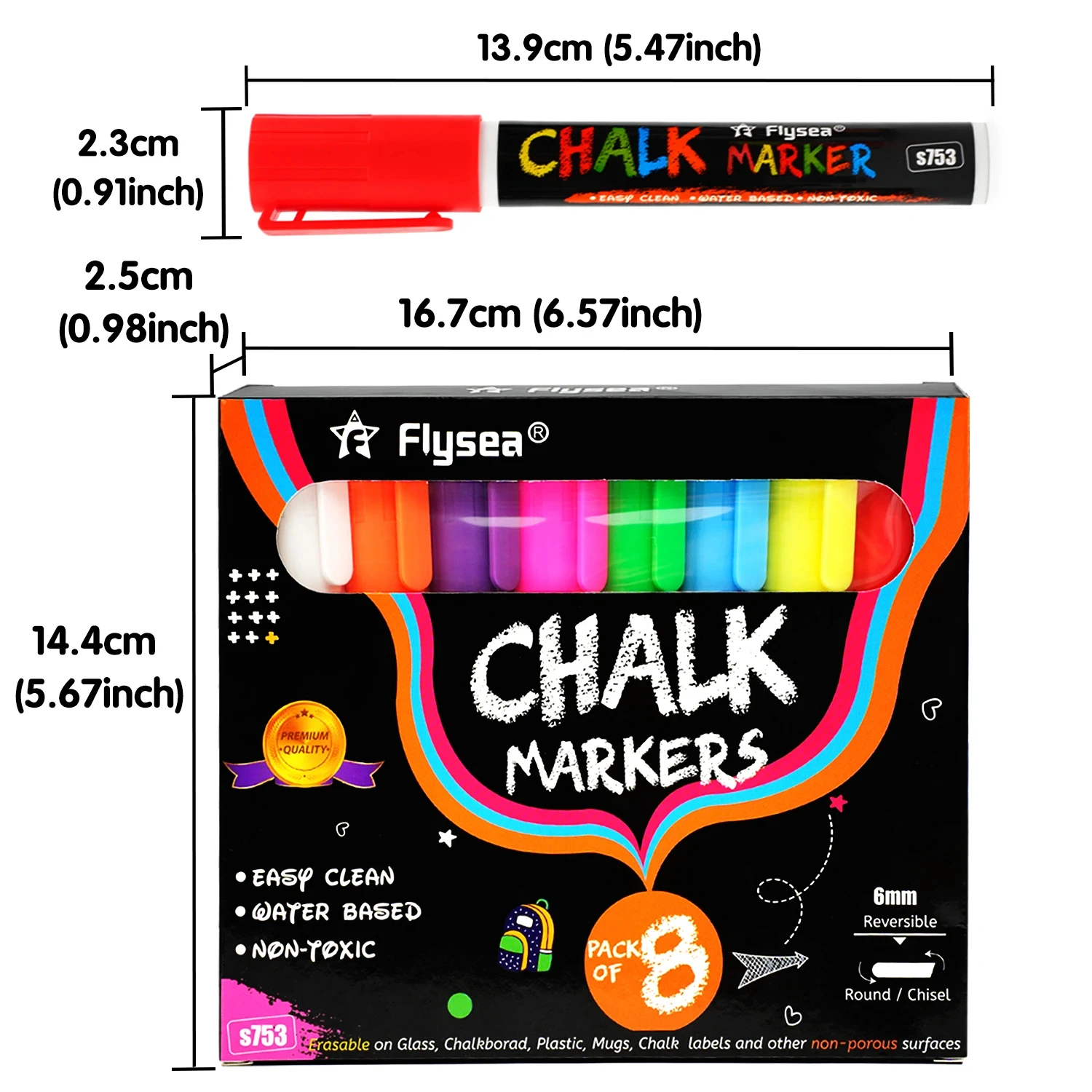 8 Teile/satz Flüssige Kreide Marker Stifte Löschbaren Bunten Textmarker LED Schreibtafel Glas Fenster Kunst 8 Farben Marker Stifte