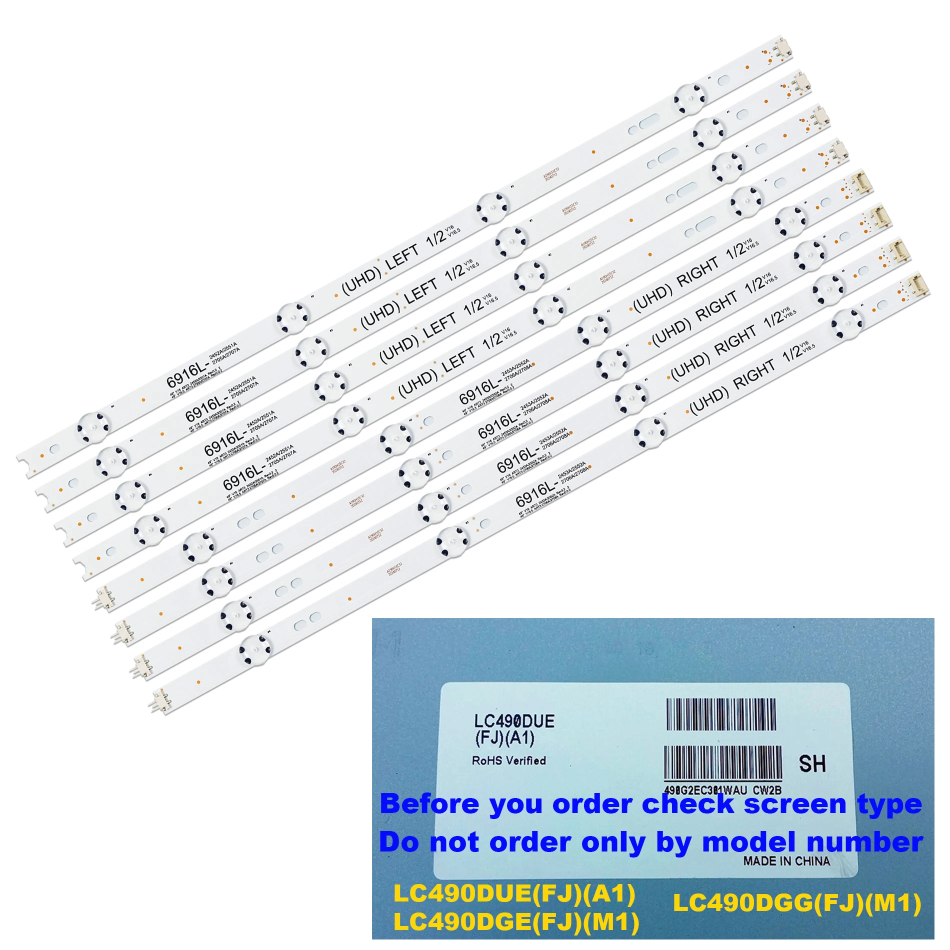 Listwa podświetlająca LED 49UH6210 49UH610A 49UH610T 49UH610V 49UH617T 49UH617V 49UH617Y 49UW340C 49LF510V AGF79047201 49LH570 49UH610