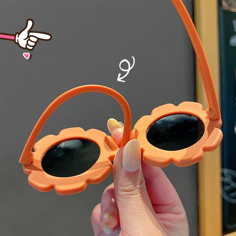 Óculos de sol infantis, Moldura de cores doces, Óculos para meninos e meninas, Proteção UV ao ar livre, Óculos de sol infantis, Bonitos