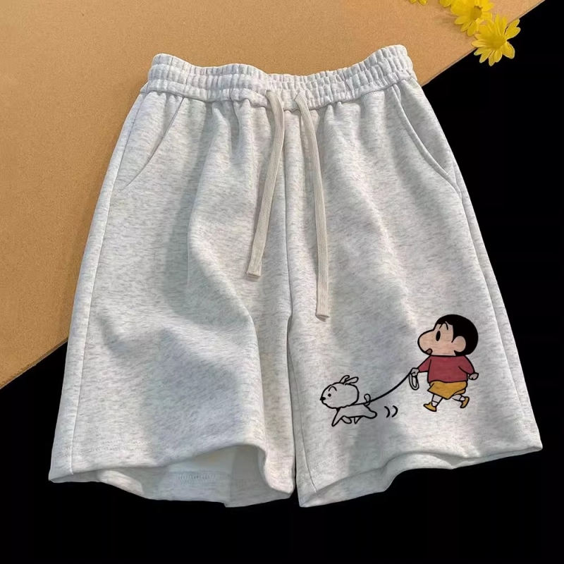 Crayon Shin-chan Heren Casual Shorts Zomer Trendy Dames Strand Vijf-inch Broek Oversized Basketbal Sneldrogende Gym Shorts