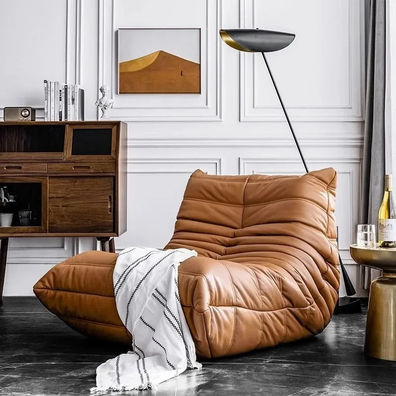 Luksusowa Sofa do salonu Krzesło Furgle Miękkie zamszowe krzesło Lazy Floor Sofa do salonu Krzesło narożne Sofa Caterpillar