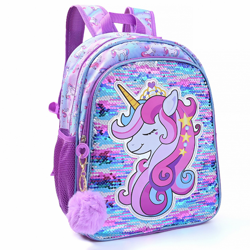 3-teiliges Taschenset für Schulrucksäcke, Mädchen, Cartoon-Einhorn, Büchertasche mit Lunchtasche, Multifunktionsrucksäcke, Mochila Infantil