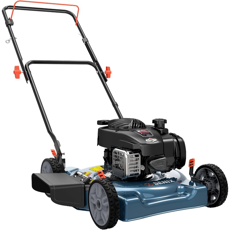 20-Inch Gas Lawn Mower with 125 cc 4-Cycle Briggs & Stratton Engine, Side Discharge, 5-Position Single Wheel Height Adjustment