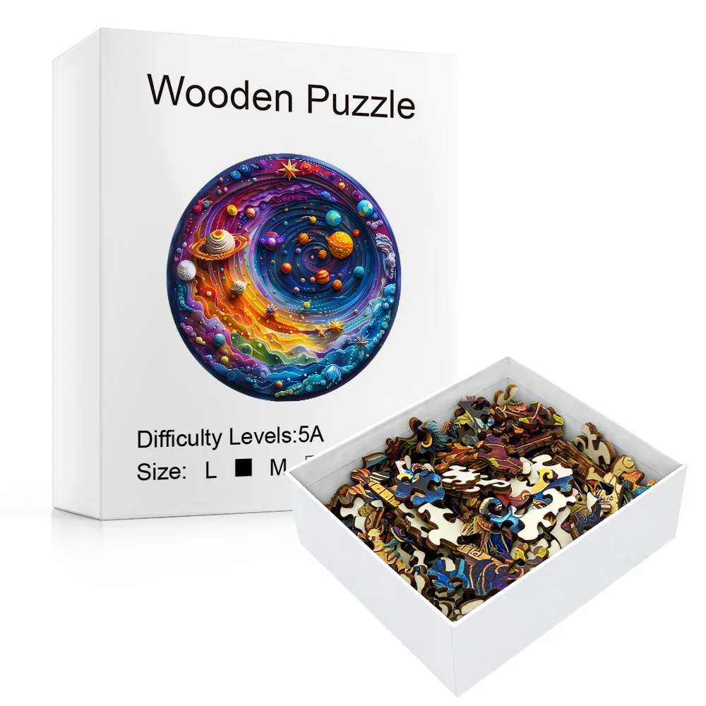 Adult wooden puzzle, space planet, irregular shaped puzzle, family game toys, the best gift for children