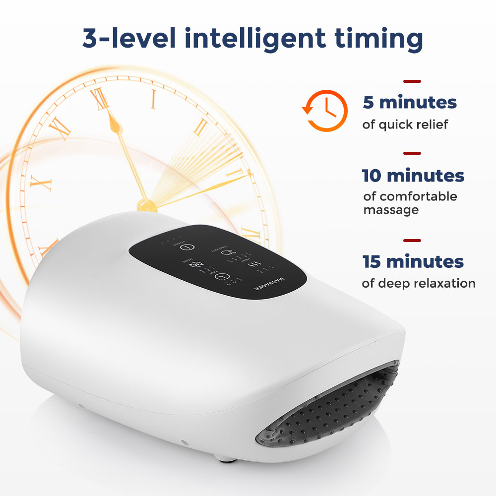 Draadloze elektrische handmassager Luchtcompressie 3-niveau warm kompres Palm Acupunt Massager Hulp vingergevoelloosheid Handmassage