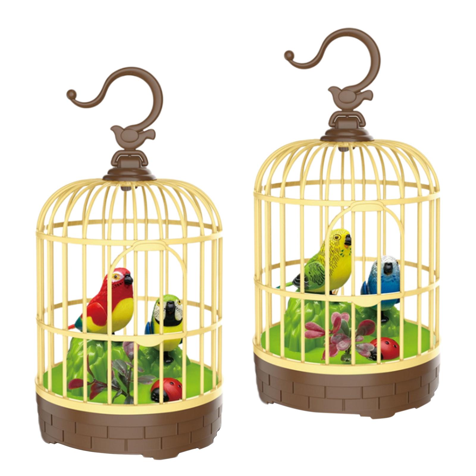 Parrot CAGE เปิดใช้งานการเคลื่อนไหว Decor ร้องเพลง Chirp Parakeet Swing ของเล่นร้องเพลงนกสําหรับ Home Desktop เด็กทารก