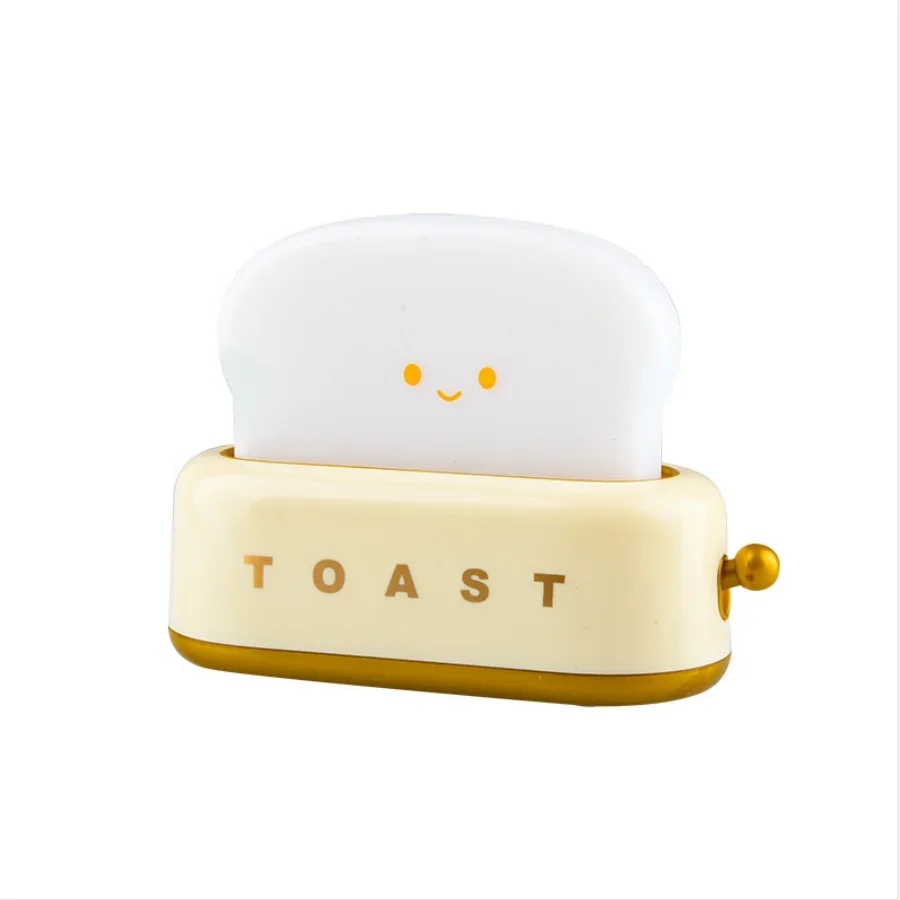 Luz para tostadas de pan, luz nocturna para tostadora, lámpara Led recargable creativa para dormitorio, regalo de cumpleaños