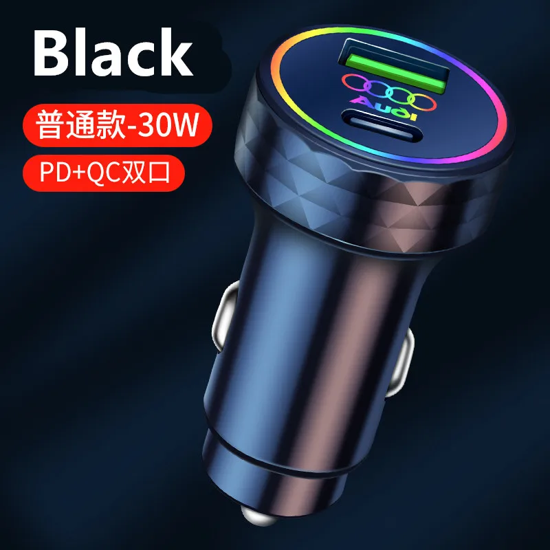 Car Charger Type C Fast Charging USB Ports Adapter For Audi Quattro A3 A4 A6 A5 Q5 A1 Q7 Q3 Q2 Q8 A7 A8 TT S1 SQ5 RSQ3 RSQ8