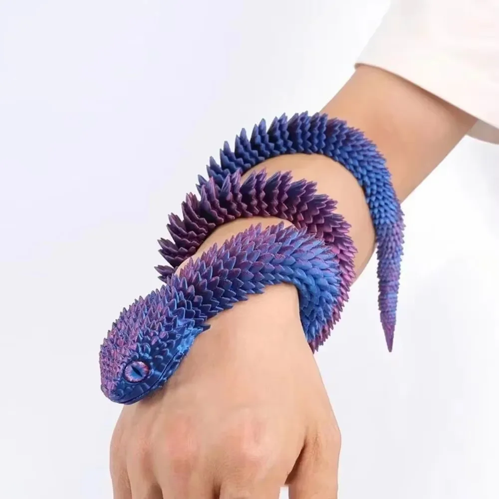 New Year Gifts Crafts 3D Printed Snake Movable Joint Simulation Snake Figurine Creative Home Office Desktop Ornament Crafts 2025