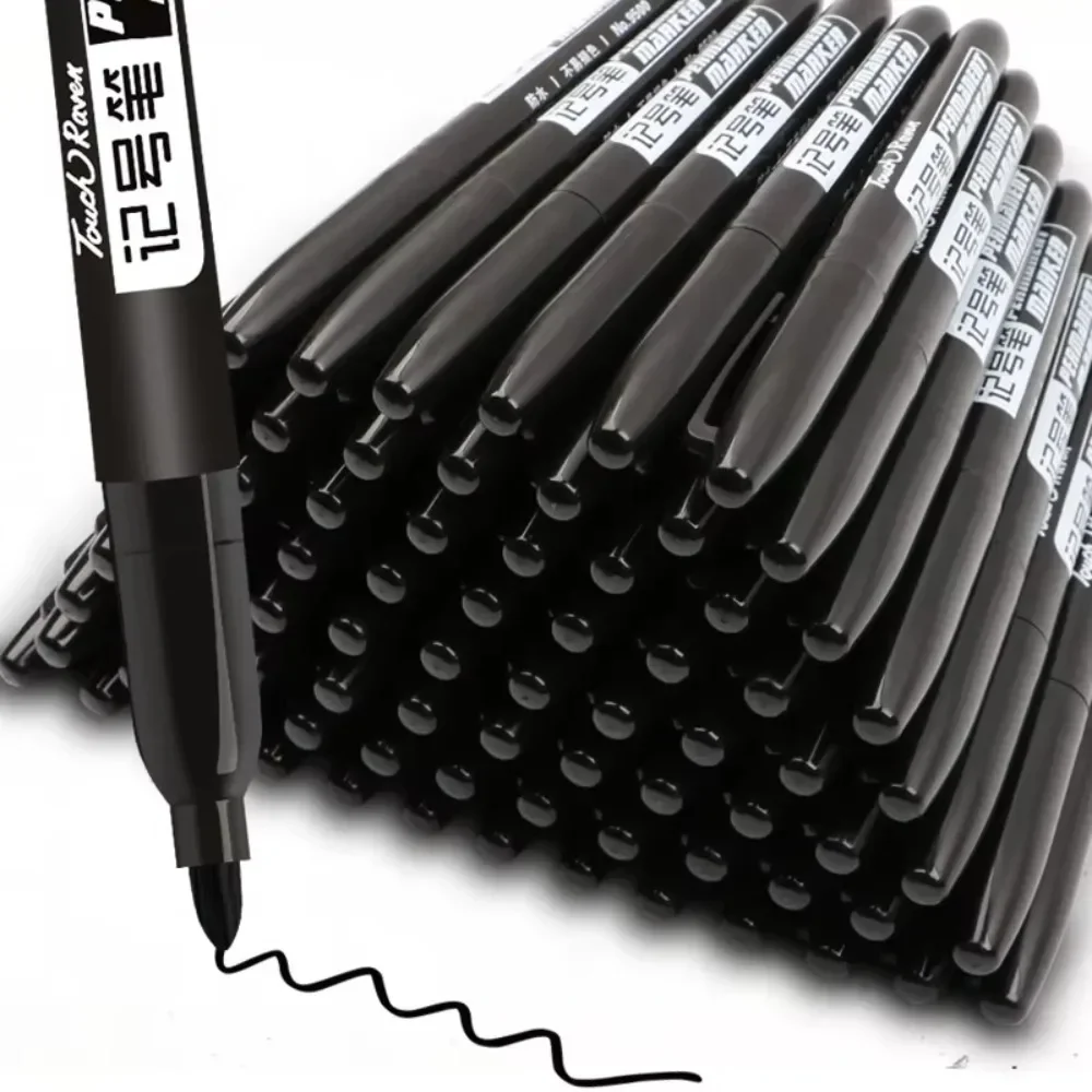 9 ชิ้น/เซ็ตถาวร MARKER ปากกา Fine Point กันน้ําหมึกบาง Nib ดิบ Nib สีดําสีฟ้าหมึกสีแดง 1.5 มม.สี MARKER ปากกา