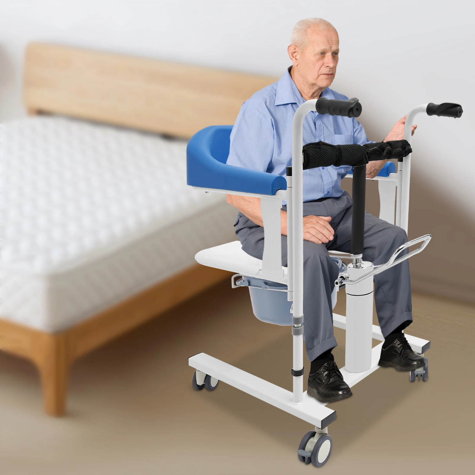 Silla de ruedas hidráulica para elevación de pacientes, silla de ruedas para transporte doméstico, silla de ruedas con elevación de pacientes