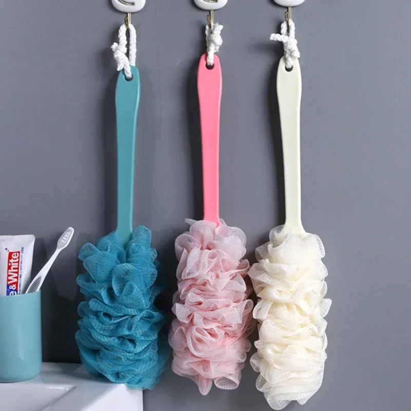 Lange Griff Bade bürste vergrößerte Bade kugel Blume Rücken wäscher Körper bürste Wasch schwamm Peeling Dusche reich Schaum Bades chwamm