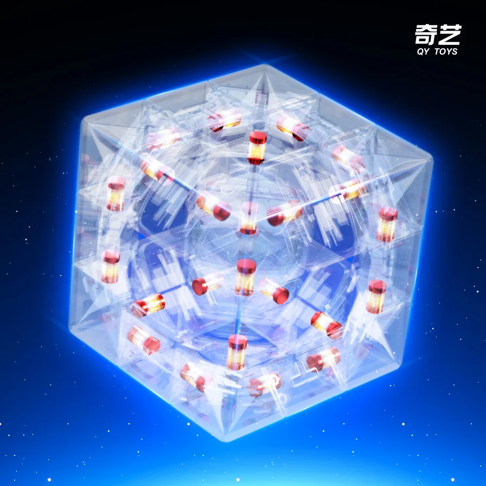 [JudyCube] Qiyi Racing Void Cube Магнитный УФ-волшебный скоростной куб Игрушки-непоседа без наклеек Cubo Magico Puzzle Qiyi Hollow 3x3 M