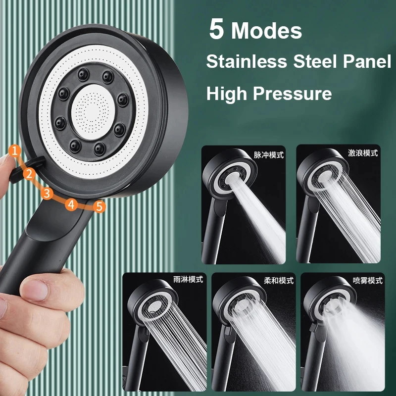 Soffione doccia a 5 modalità soffione doccia ad alta pressione filtro portatile rubinetto a pioggia rubinetto bagno bagno casa accessori innovativi