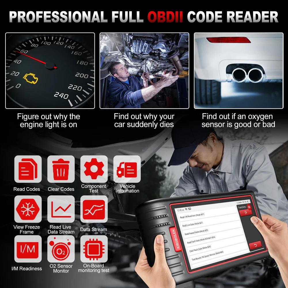 KINGBOLEN S6 Vollsystem-OBD2-Scanner, professionelles Diagnosetool mit 28 Reset-Funktionen, EOBD-Scan-Tool FCA SGW, kostenloses Update