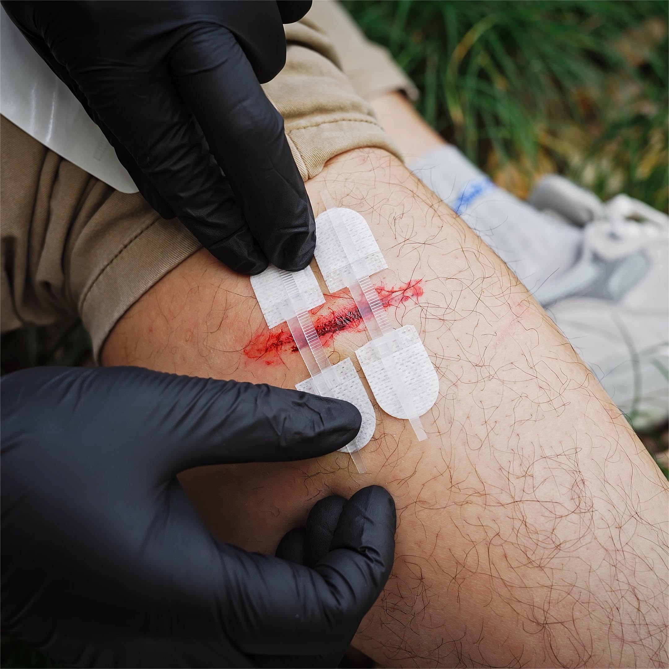 RHINO RESCUE Zip Stitch 6 ชิ้นพร้อม Dressings บาดแผล,แถบปิดแผลโดยไม่ต้องเย็บ,Zipstitch Laceration ปิดชุด